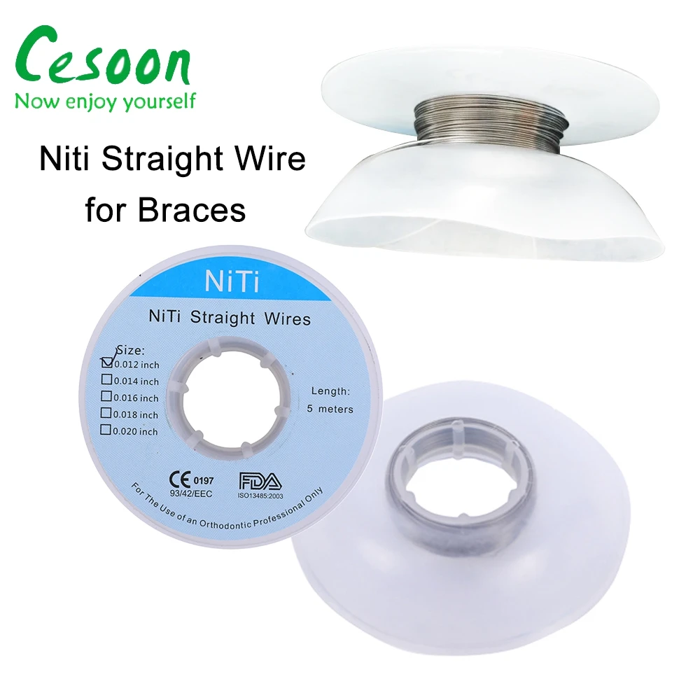 5m/Roll Dental Niti Straight Wires for Tooth Braces Orthodontic Arch Wire 012/014/016 Inch Dentistry Correction Materials