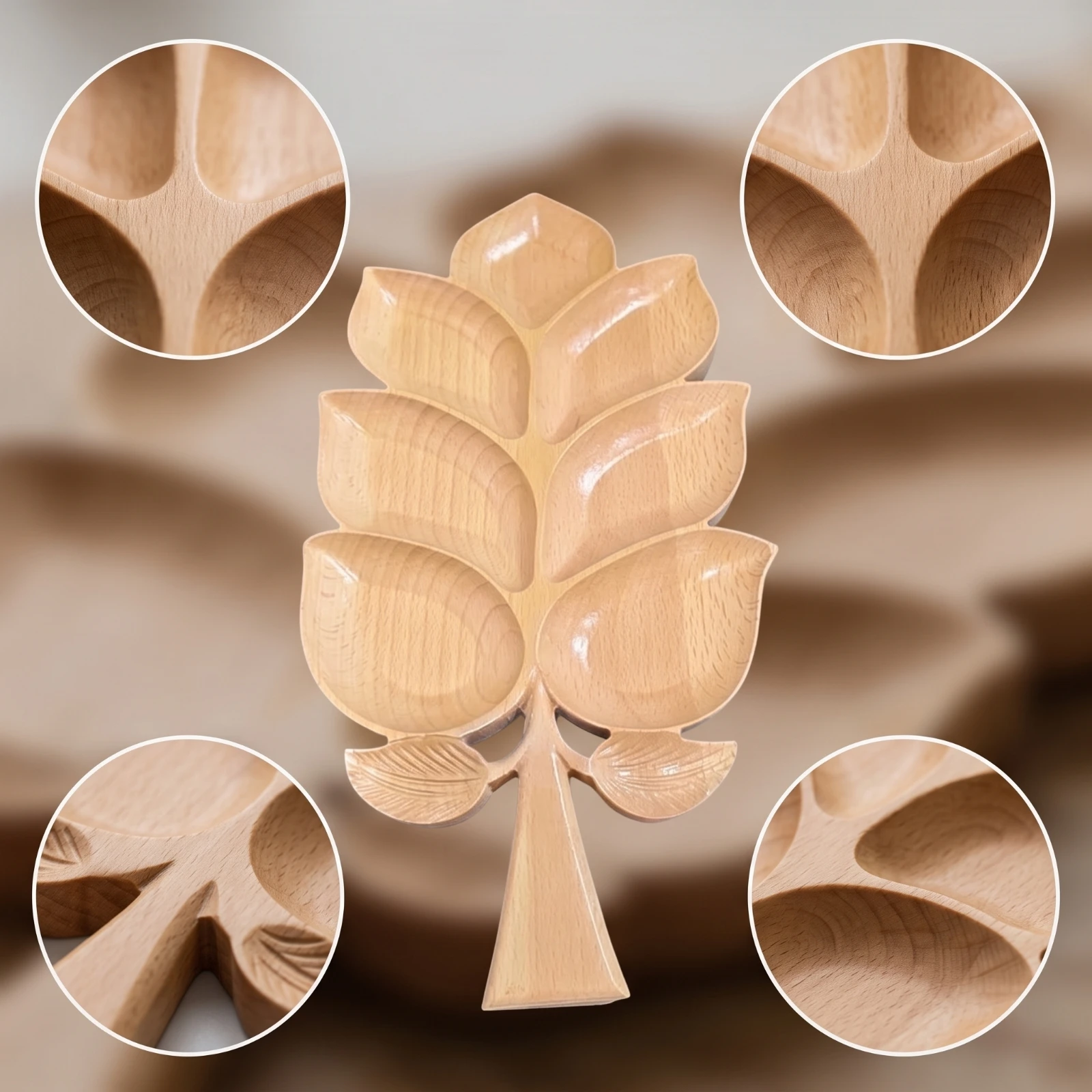 Leaf Serving Tray Easy to Maintain Serving Tray with Compartments Divided Platter Modern Dish Premium for Hosts