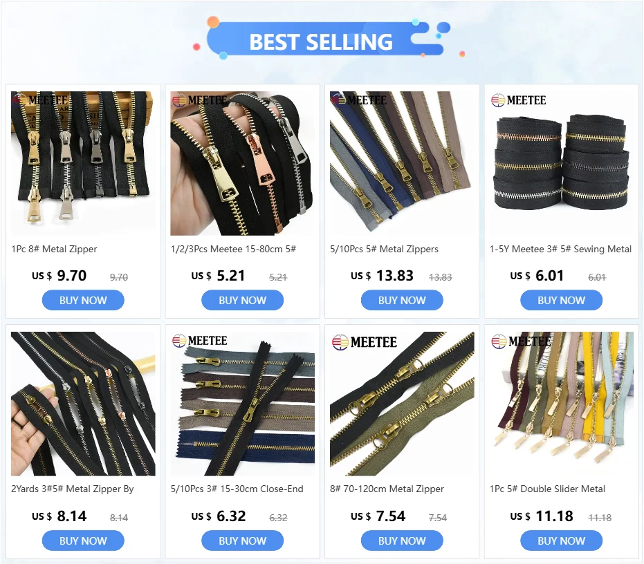 3 Stück Meetee 15-80cm 5 # Metall-Reißverschlüsse zum Nähen, offene/geschlossene Reißverschlüsse für Daunenmäntel, Reparaturset für Taschen und Kleidungszubehör – Detail 1