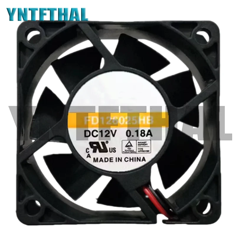 NEW FD126025HB 12V 0.18A 60*60*25MM  Two Lines DC Fan