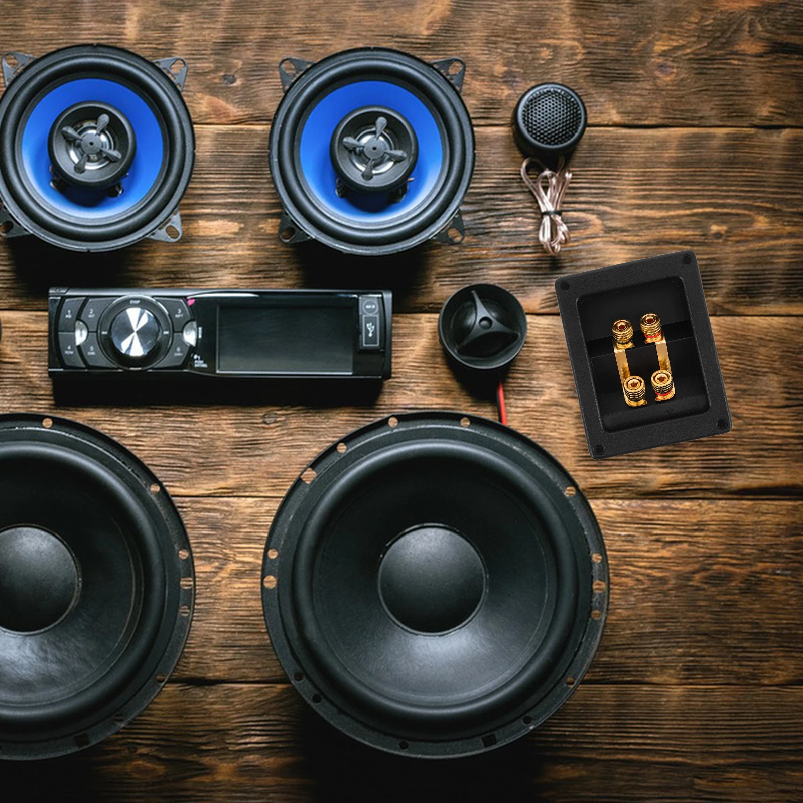 

Four Speaker Terminal Box HIFI Sound Connection Crossover Design Precise Signal Distribution Electric Wire Connector Audio Video