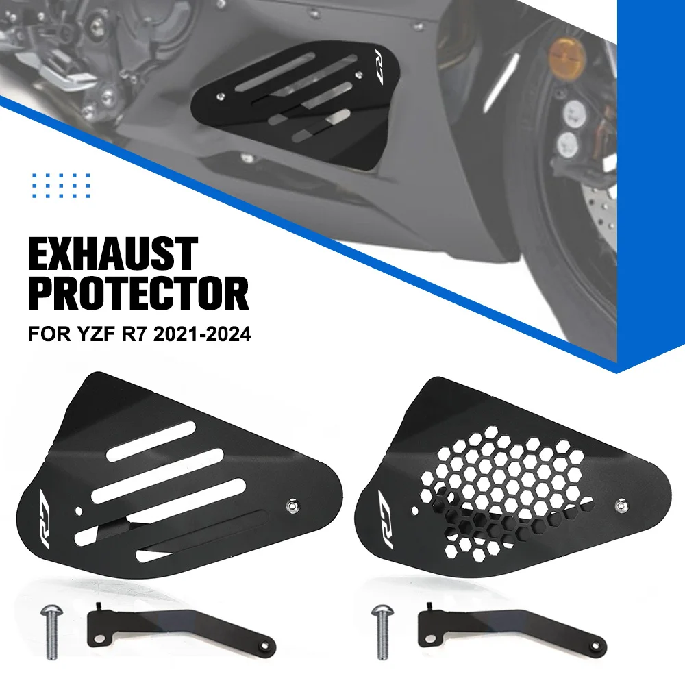 

For Yamaha YZF R7 2021-2022-2023-2024 Front Exhaust Pipe Guards Cover Shield Protection Motorcycle Accessories Aluminium YZFR7
