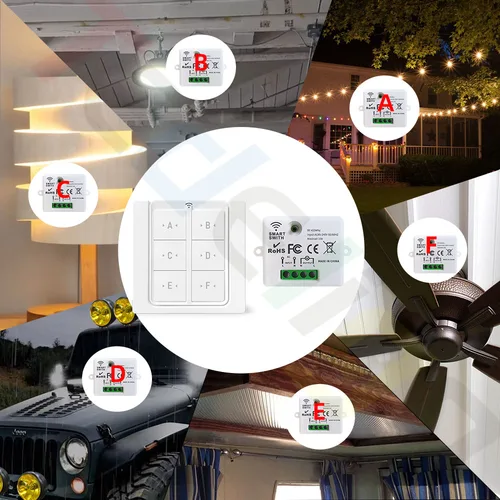 Imagen 2 del producto Interruptor de luz inalámbrico y interruptor de pared magnético de 433MHz, interruptor de ventilador de bombilla de lámpara de Control remoto, receptor de relé de 110V, 220V, 230V, 240V, 10A