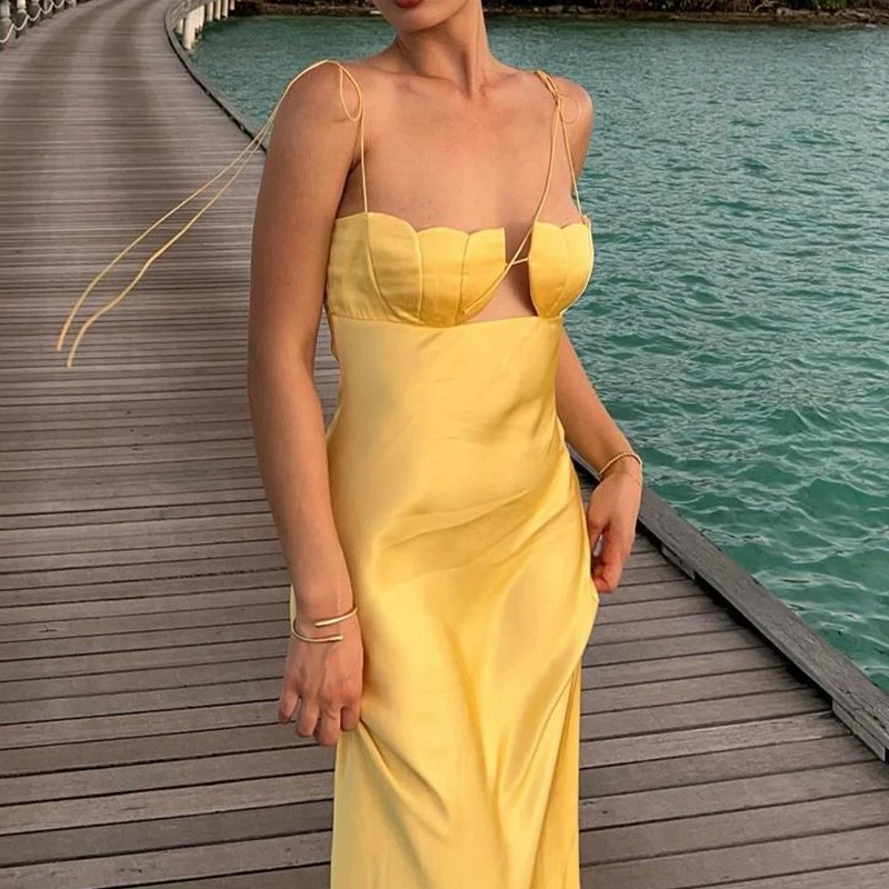 칵테일 파티 민소매 섹시한 드레스 숙녀 우아한 오프 어깨 높은 허리 슬림 드레스 여름 보우 서스펜더 새틴 이브닝 드레스