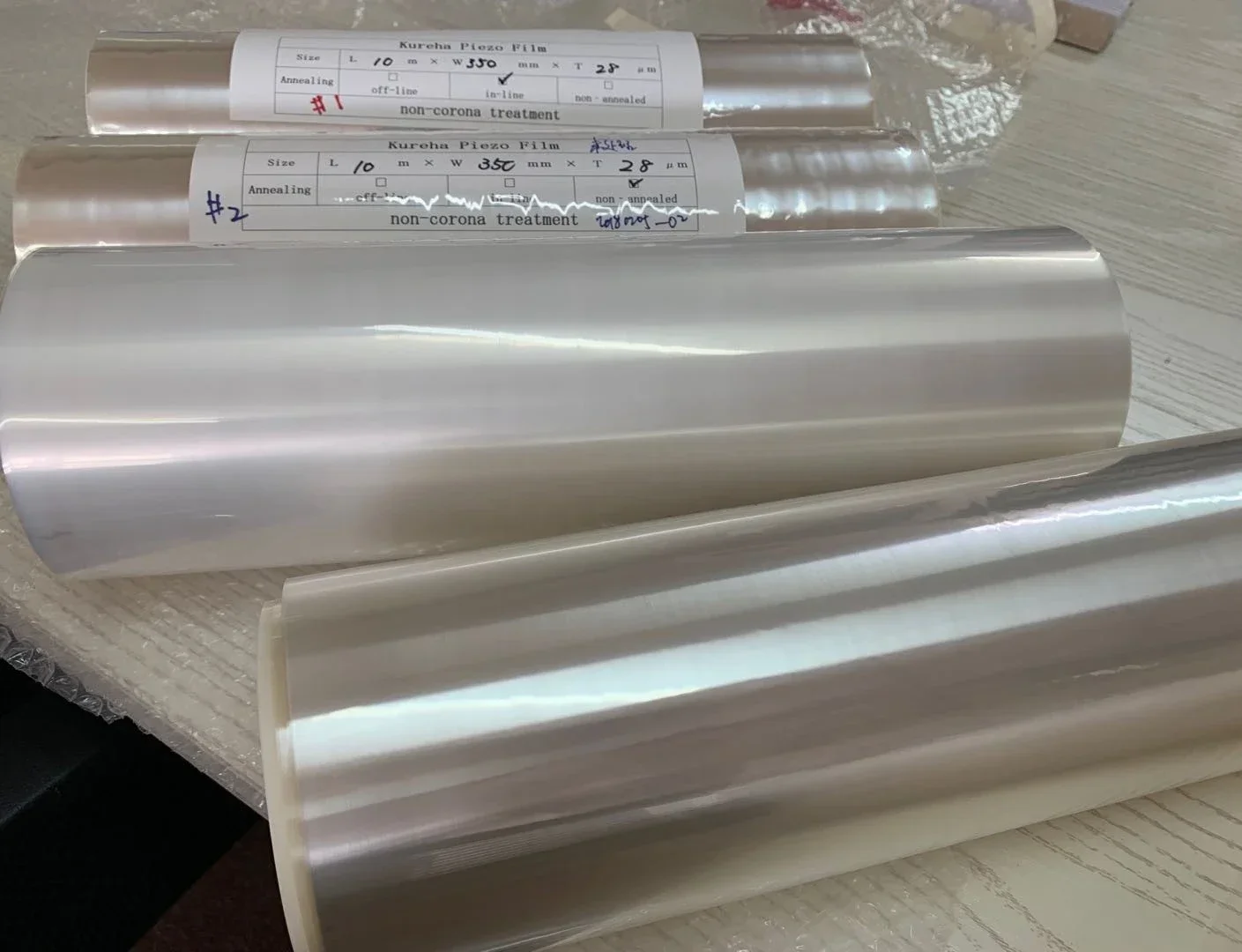 For KUREHA original transparent unprinted electrode PVDF piezoelectric film polarizing film