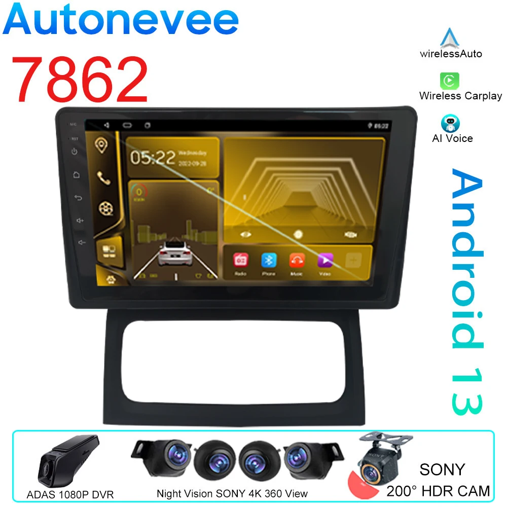 Rádio do carro para Renault Clio, 4G, Navegação GPS, BT, Multimídia, IPS, Leitor de vídeo, Android, Auto Stereo, Carplay, No 2Din, DVD, 7862