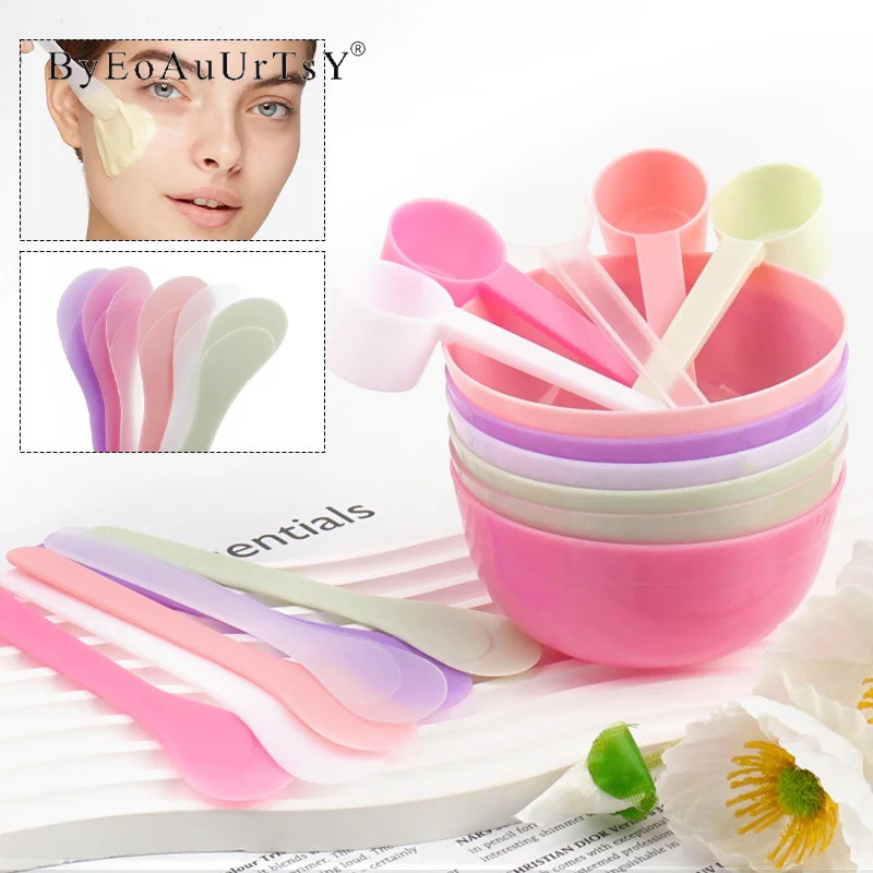 

Face Mask Mixing Bowl Scraper measuring spoon Facial Makeup Tools Set Non-toxic Silicone Female Skin Care Clean Beauty supplies