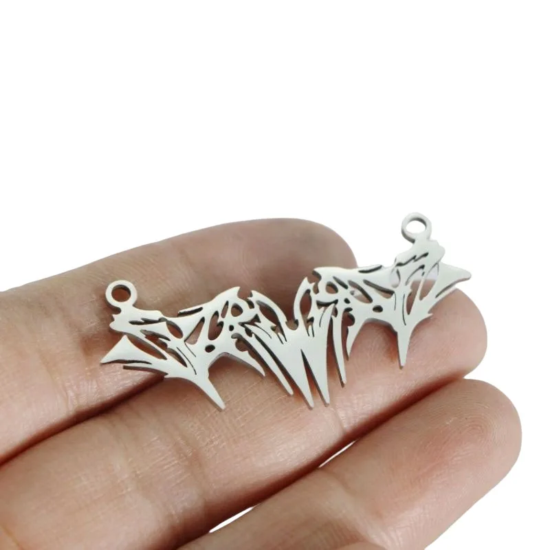 WZNB 3Pcs Stainless Steel Bat Charms Animal Double Hole Pendants For DIY Jewelry Making Earrings Necklaces Accessories Wholesale