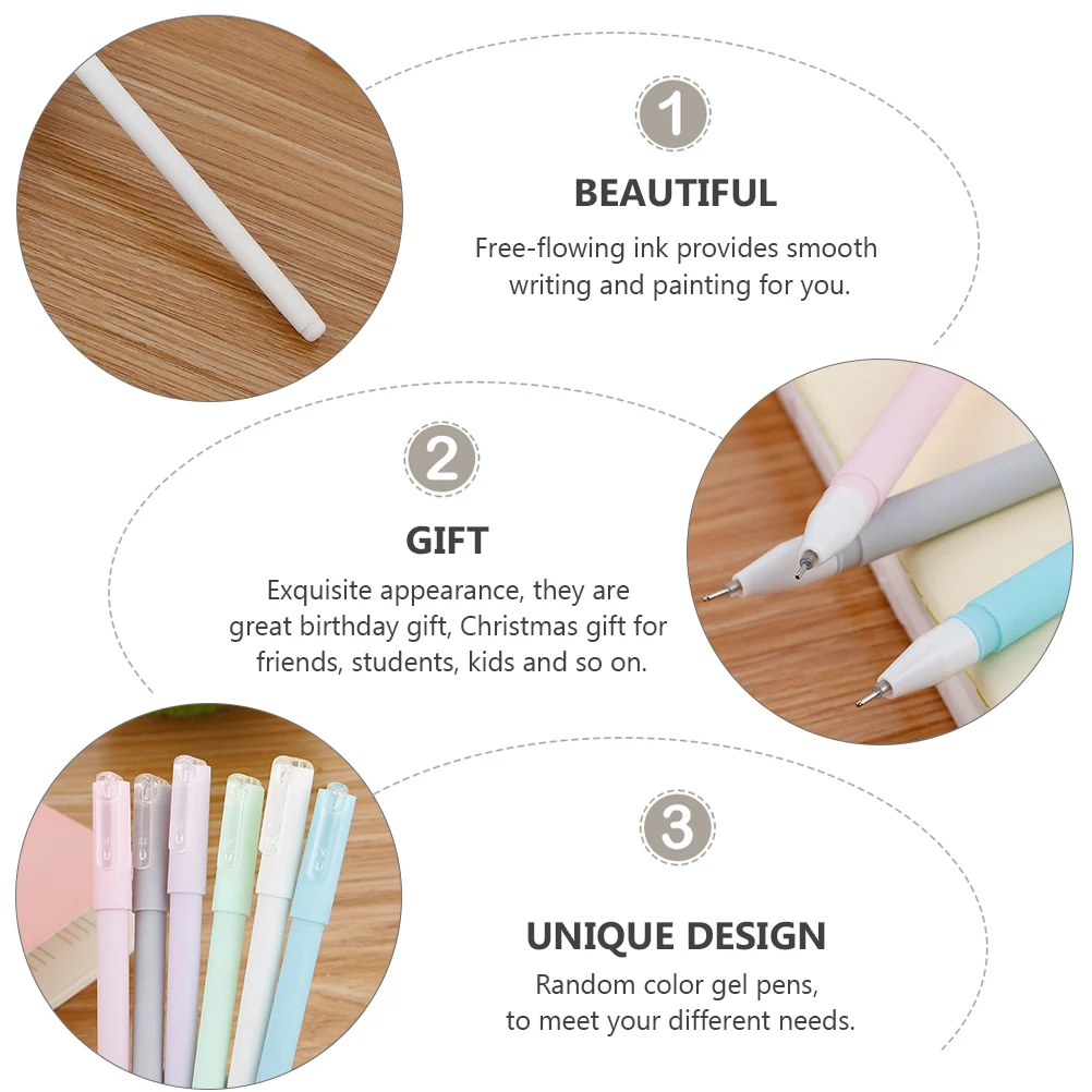

10 Pcs Candy Colored Water-based Pen Ink Student Adorable Gel Roller Marker Plastic Students Simple Pendant Creative for School