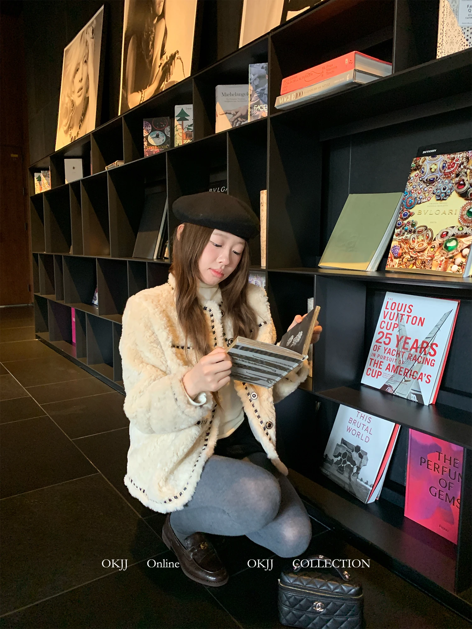 Jaqueta de Pele de Cordeiro OKJJ para Mulheres, Nova, Estilo Solto, Moda Outono Inverno, Top Simulado em Couro