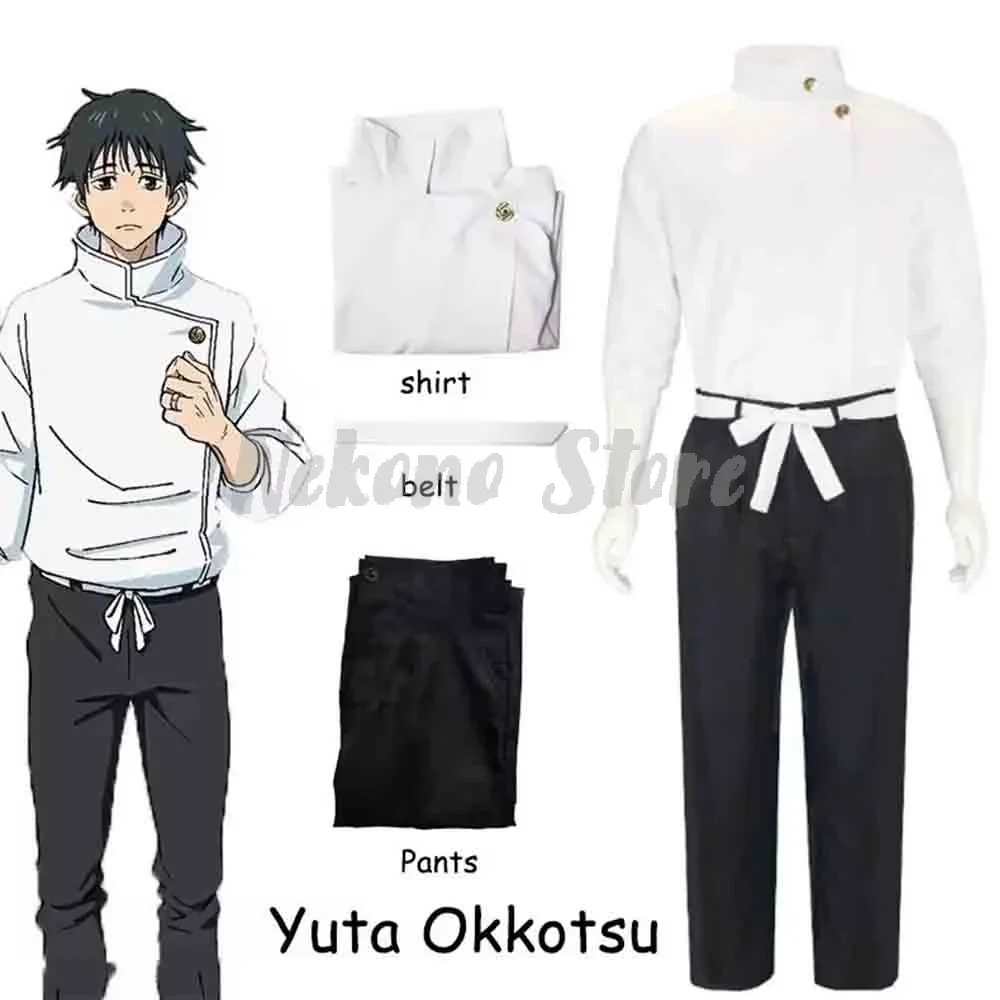 Heiß begehrte Manga-Anime-Cosplay-Kostüme, komplettes Set mit Oberteil + Hose + Gürtel, für Damen und Herren, Halloween-Party-Uniform