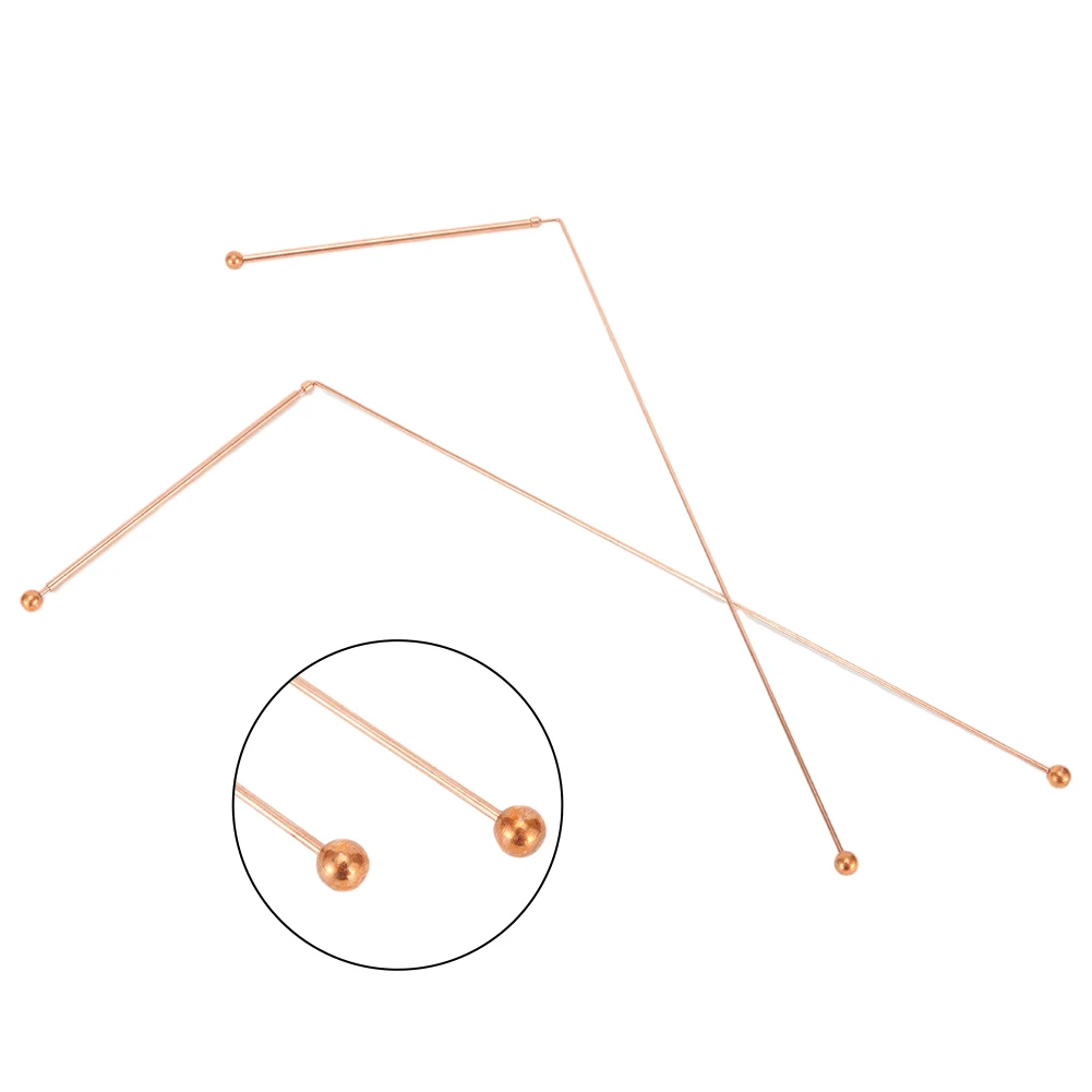 2PCS 99.9% Pure Copper Dowsing Rods Probe For Water Detection Gold Mineral Searching And Treasure Hunting Tools Pair