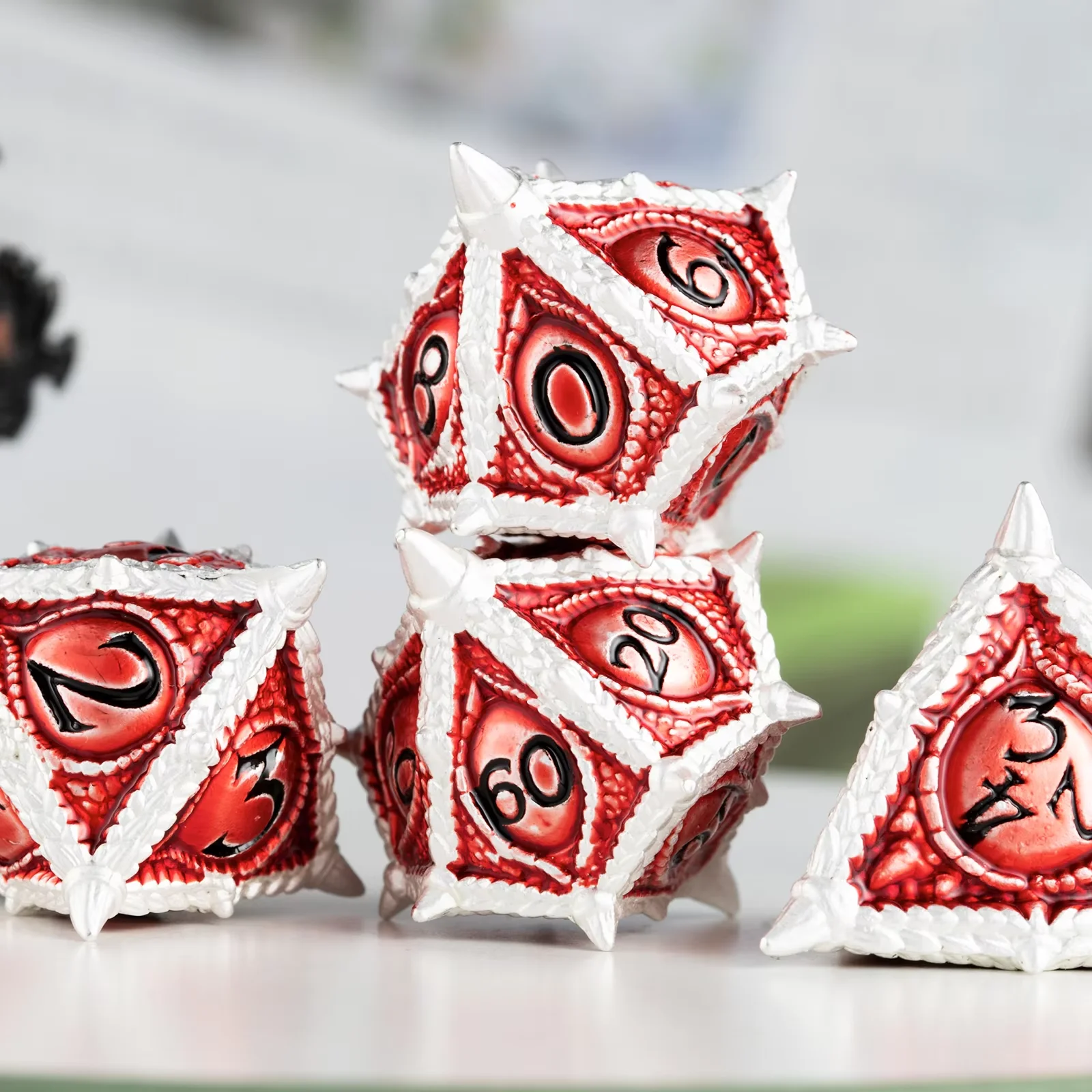 DND ألعاب النرد التنين مجموعة النردات المعدنية ل الزنزانات والتنينات 7 قطعة النرد المعدني متعدد السطوح جامع DND لعبة لاعب D & D مجموعة النرد #4