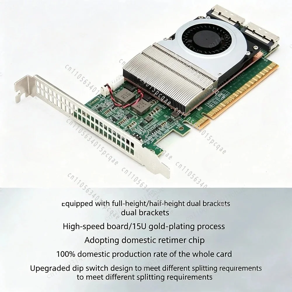 Network Card SSD U.2 Hard Disk Adapter Backplane Splitter PCIe 5.0 X16 Retimer Expansion Card MCIO X16/ X8 for GPU Graphics
