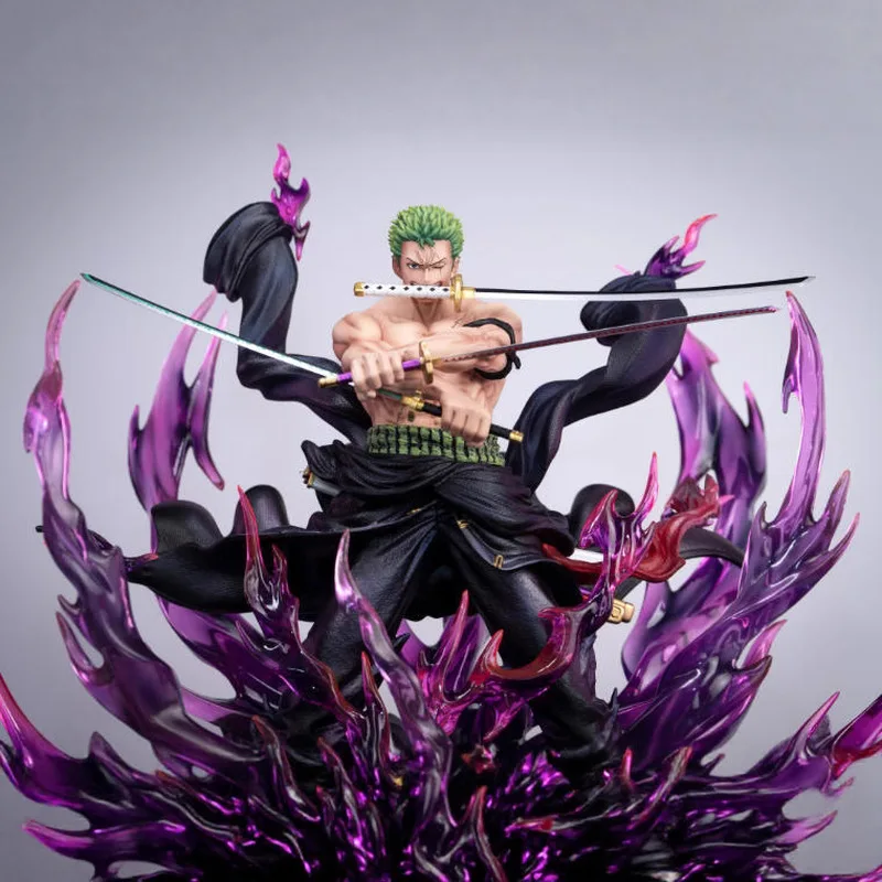 JT Statue One Piece Handheld Anime One Piece Surrounding Three Blade Flow Rope Dragon Model Ornament Figure Gift