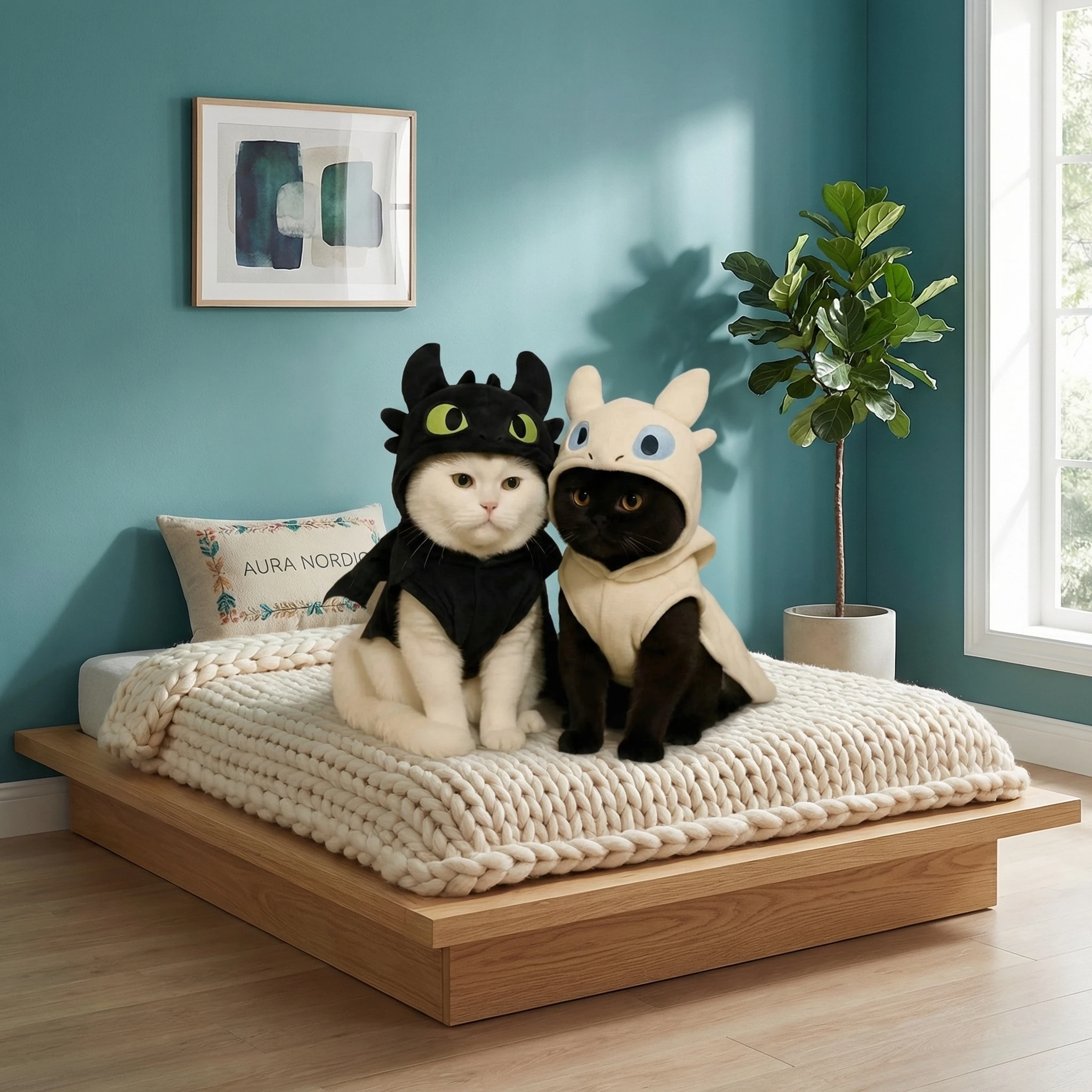 

Little Devil Pet Clothes for Cats & Dogs Winter Warm Soft Fleece Sweater Blue Puppy Kitten Outfit Anti-Shedding Costume