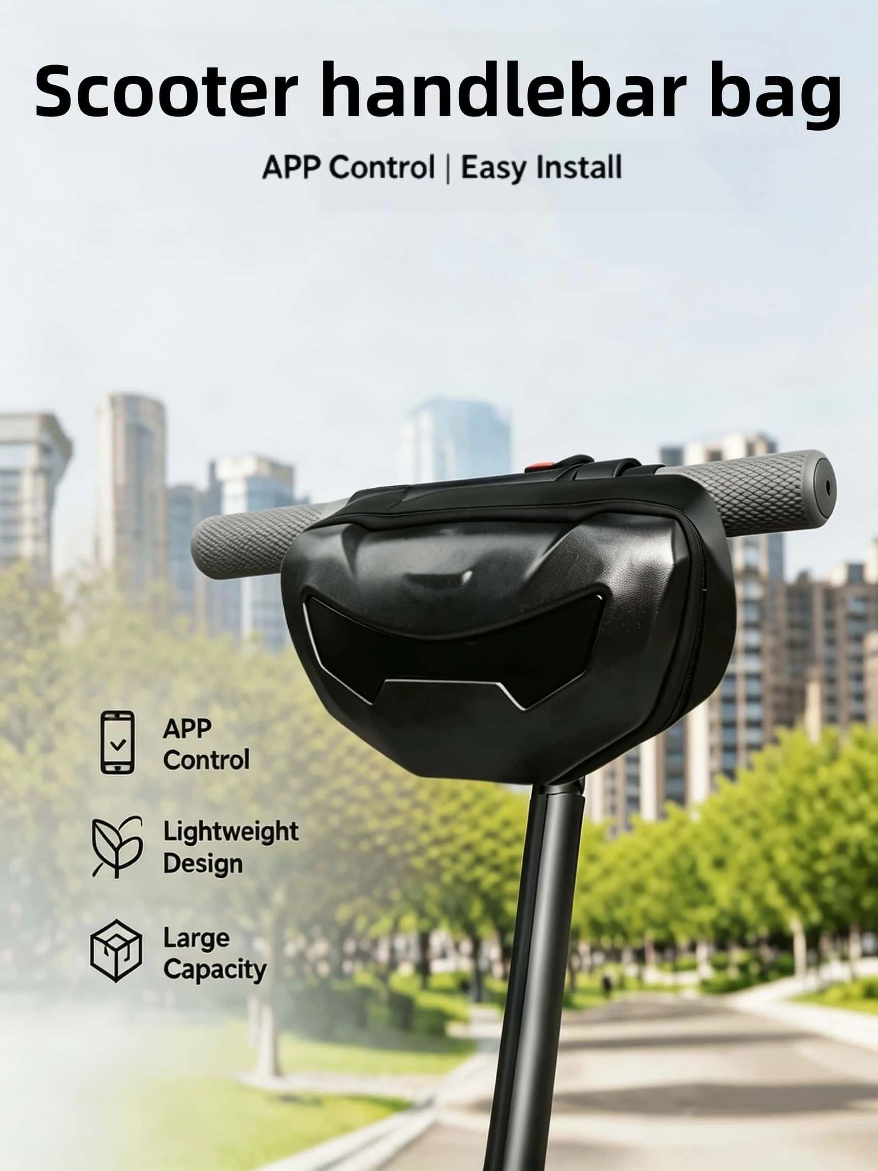 LED-Fahrradlenkertasche, wasserdichte Fronttasche mit Bluetooth-App-Steuerung und Pixel-Display für Mountainbike, E-Bike, Roller