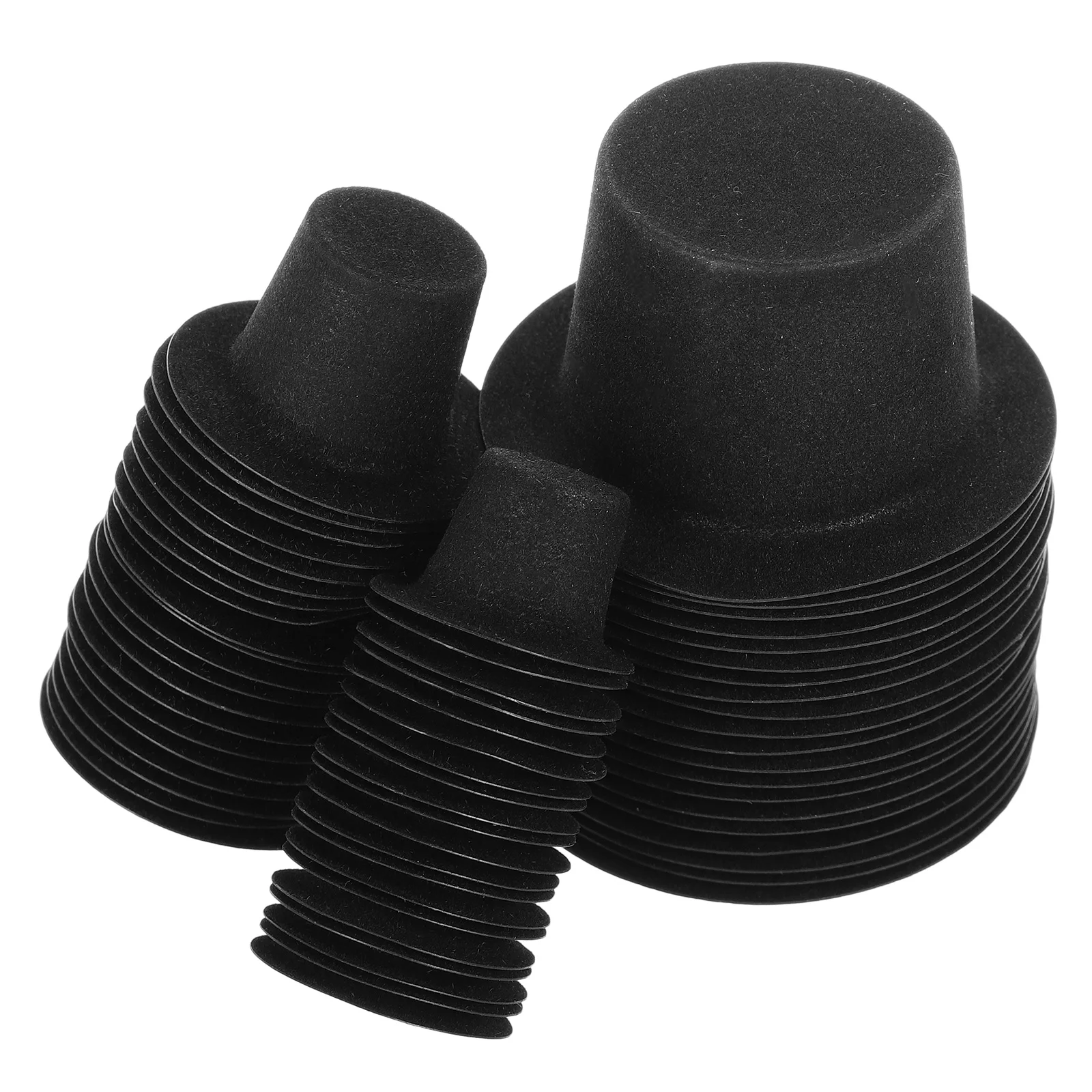 

60 Pcs Mini Hat Small Snowman Hats for Crafts Black Cap Christmas Party Accessories Miniature