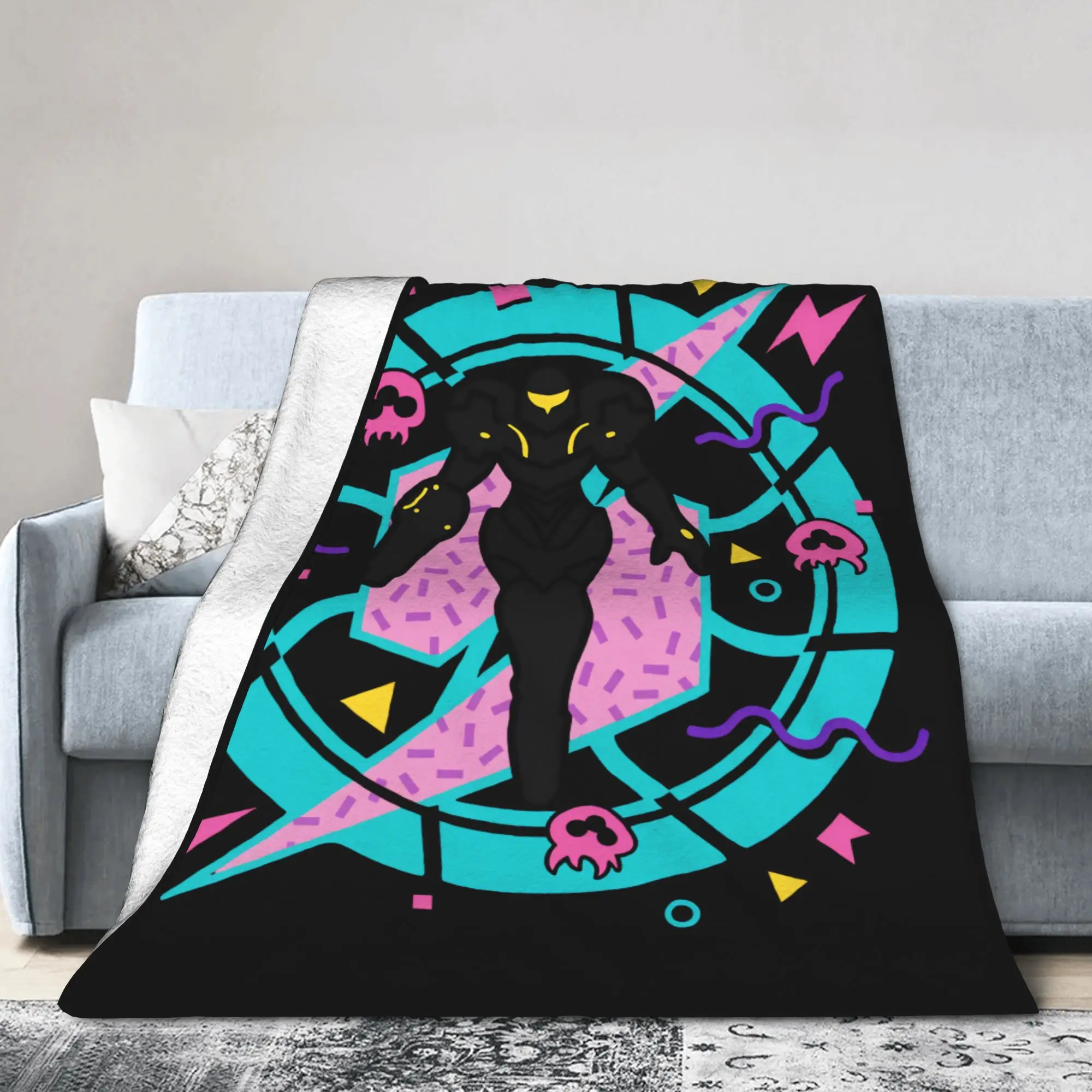 Metroids Hero Game Samus Knitted Blanket Coral Fleece Plush Galaxy  Super Warm Throw Blankets for Bedding Couch Bed Rug