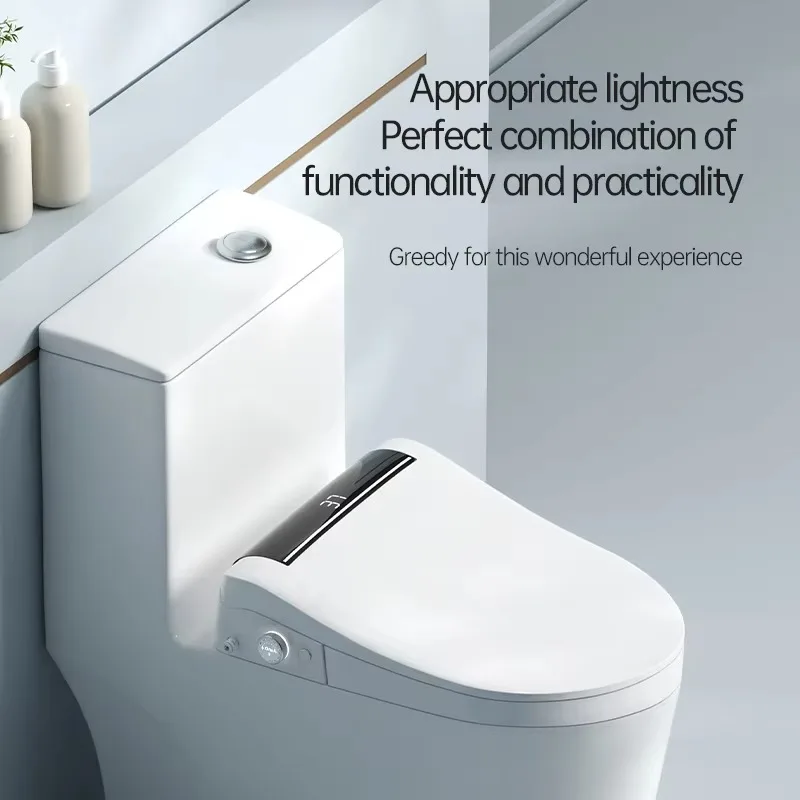 Automatic Flush Smart U-Shape Bidet Toilet Seat Set with Heated Seat Intelligent Slow Close Cover for Home Hotel Bathroom