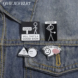 Please Use It Brain Enamel Pins Funny Sarcasm Quotes You’re Pointless Loser Brooches Backpack Lapel Badge Decorate Jewelry Gifts