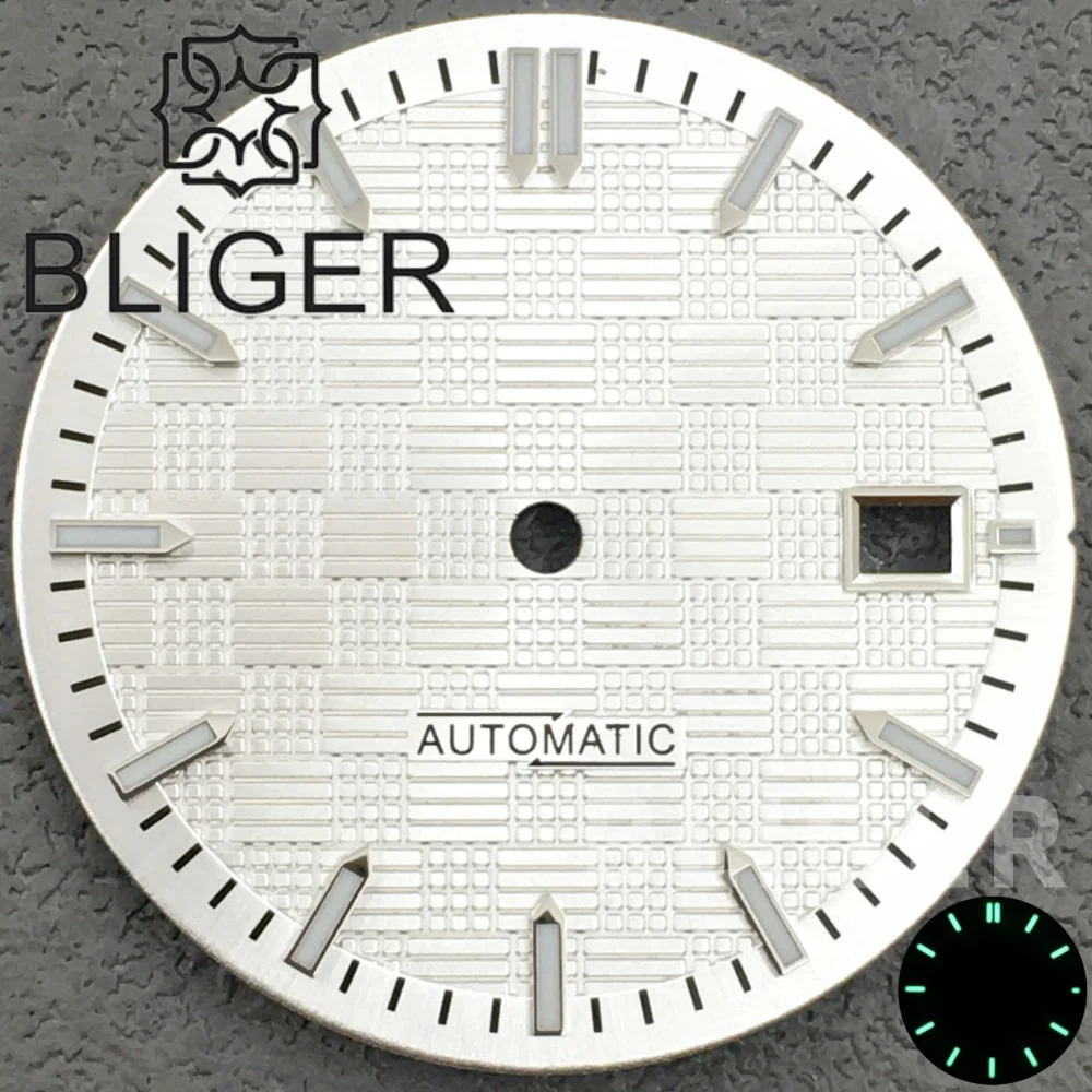 BLIGER New 31mm Engineer Style Sterile Watch Dial Watch Parts With Green Luminous Fits NH35 Automatic Movement Watch Accessories