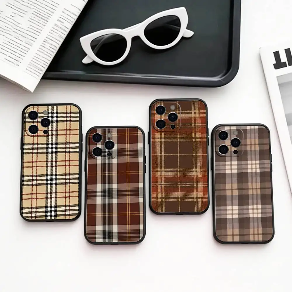 

Classic B-Brown plaid Phone Case Silicone Soft For IPhone 17 16 15 14 13 12 11 X XR Plus Pro Max Plus