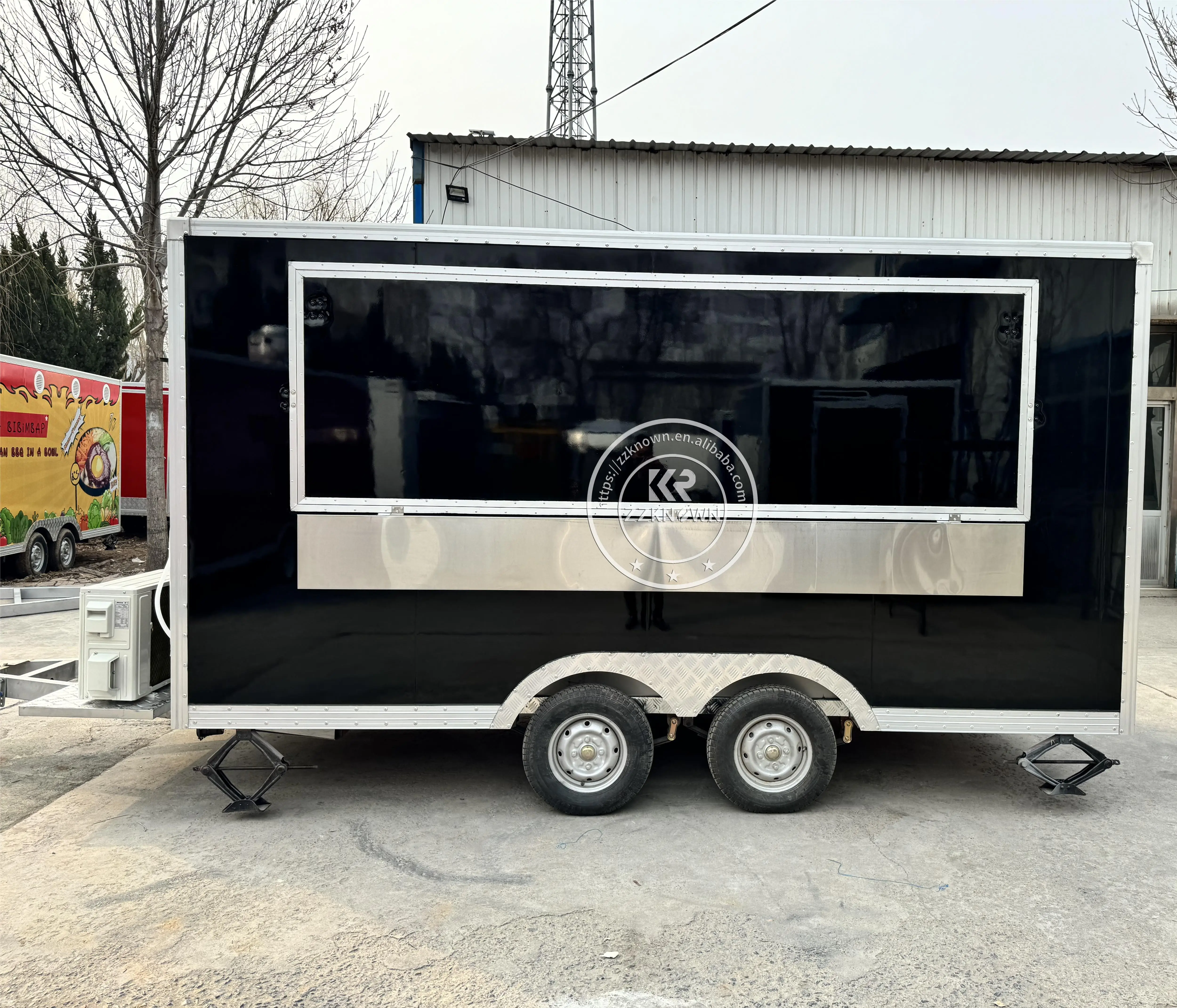 Outdoor Food Truck Hot Dog Cart Custom Kitchen Equipments Fast Food Trailer For Sale Snack Pizza