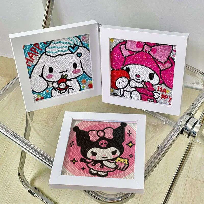 Sanrio 5D Diamond Painting Kuromi Cinnamoroll DIY Handmade Kit Is Full of Diamonds Cross Stitch for Children\'s Home Decor Gift