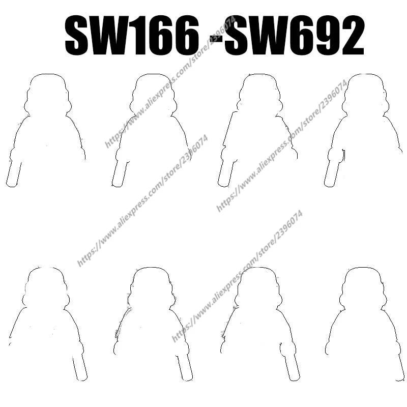 SW166 Actiefiguren Filmaccessoires Bouwstenen Bakstenen speelgoed SW166 SW364 SW478 SW548 SW585 SW630 SW691 SW692