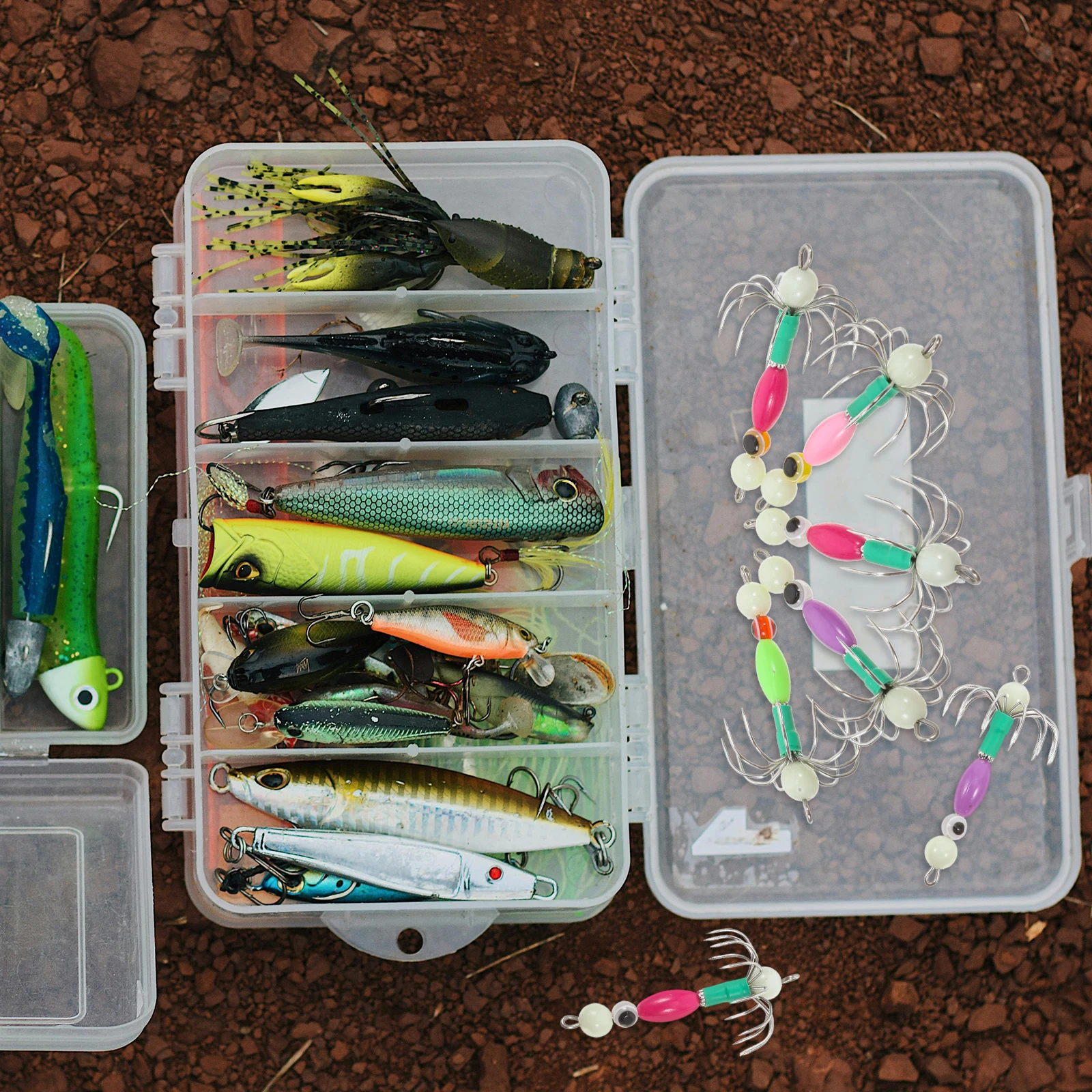 

10 Pcs Light Fishing Bait Angling Glow Dark Drill Rig Hook Carbon Steel Catfish Angling Lure Hook Fishing Gear