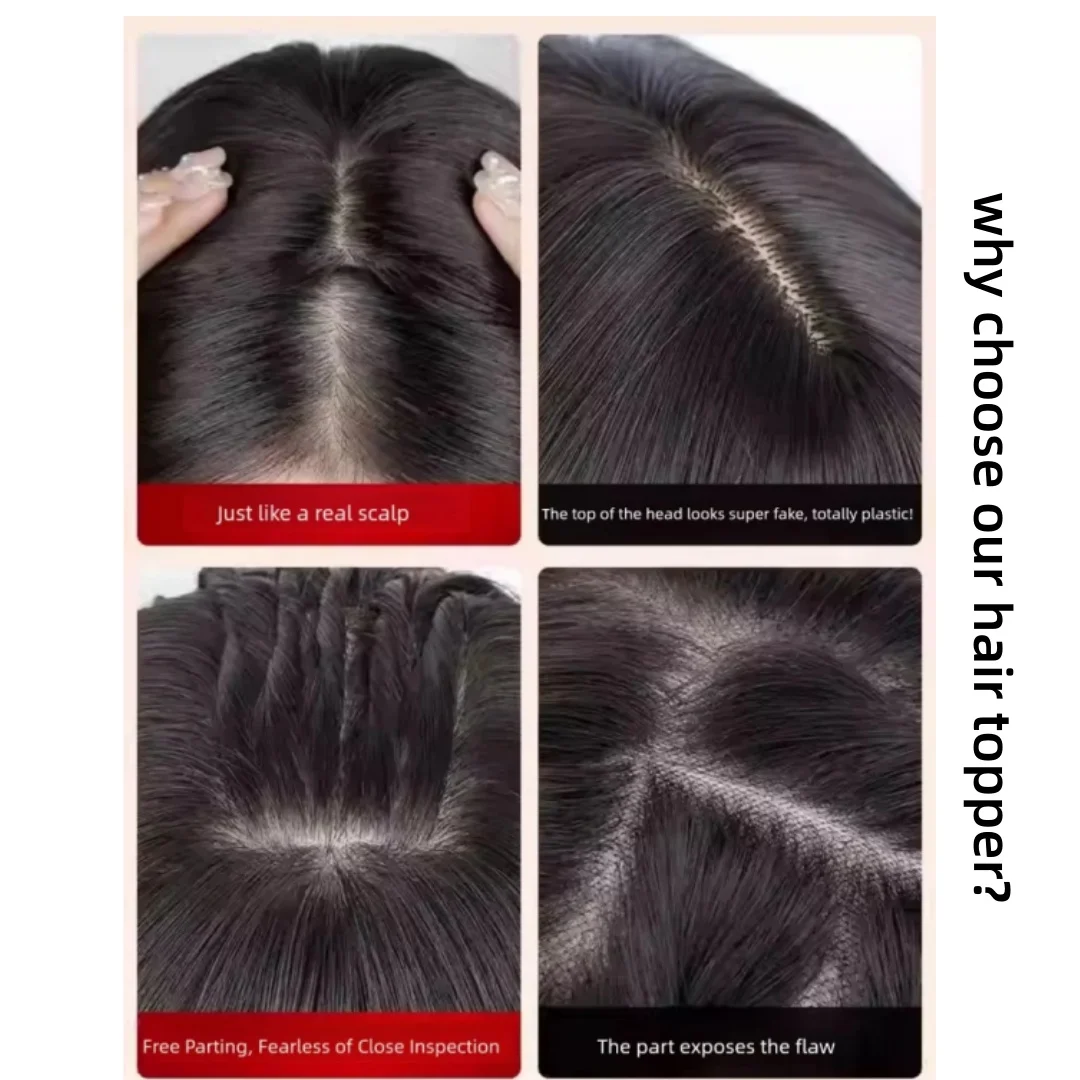 قاعدة الحرير الشعر البشري القبعات العالية للنساء كليب في قطع الشعر مع عدم وجود الانفجارات الحرة فراق فروة الرأس الطبيعية وصلات شعر برازيلي