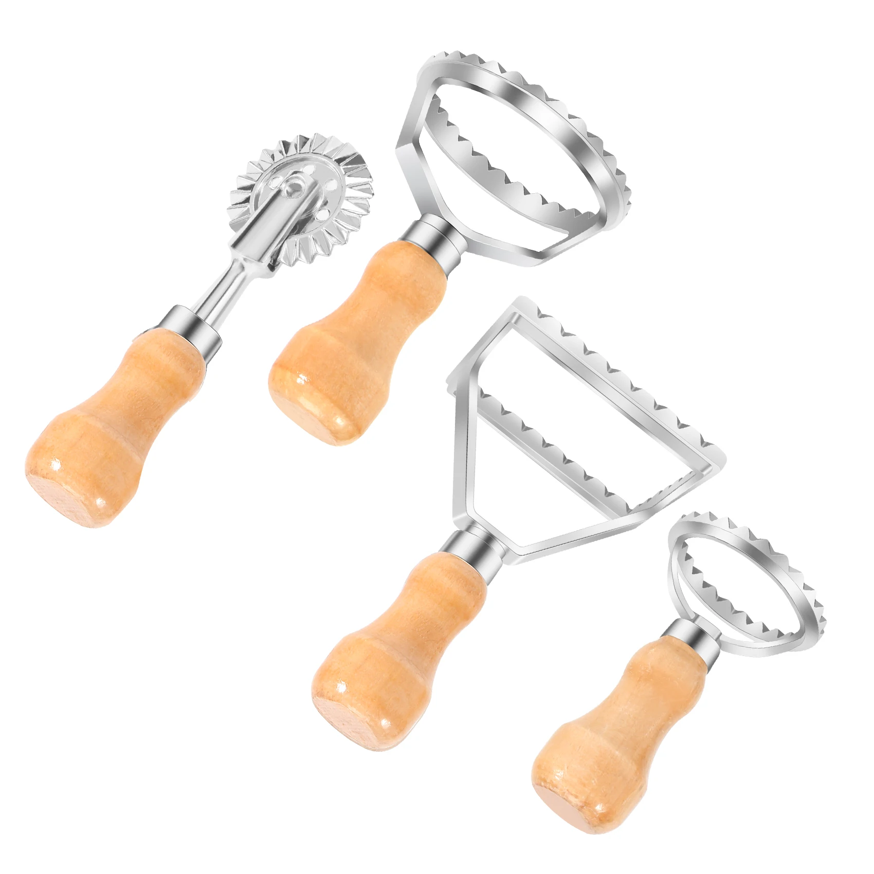 A11I Ravioli-Maker-Set mit Ausstecher und Stempel – Führendes Teigausstecher- und Pressstempel-Set mit Holzgriff – Für Ravioli, Pasta, Knödel, Lasagne