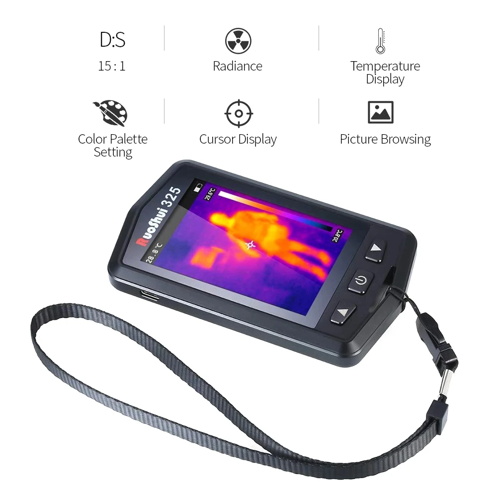 RuoShui 325 Infrared Thermal Imager Full Screen Handheld Thermograph Camera Infrared Temperature Sensor Resolution 480x320 Pixel