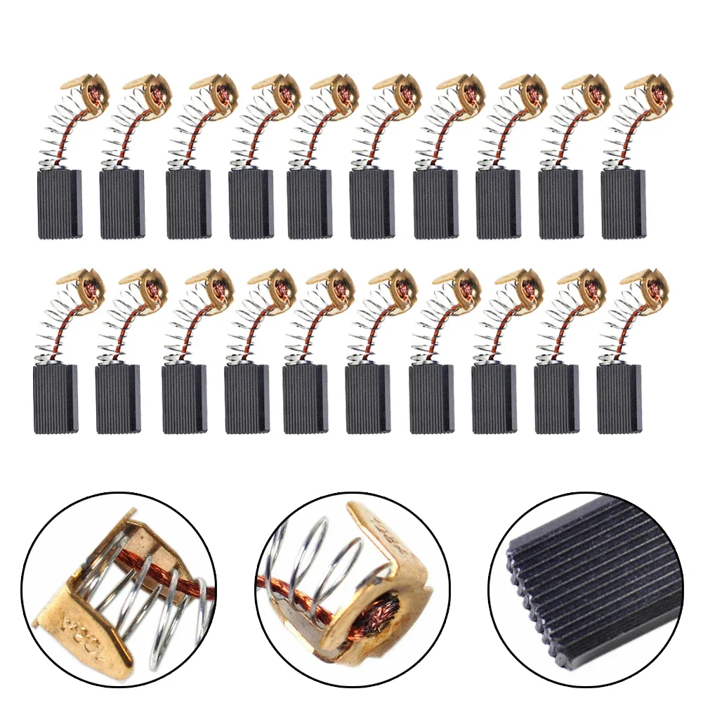 Premium Carbon Brush Set Replacement 10pcs Helps Extend the Lifespan of Electric Motors Easy Motor Maintenance