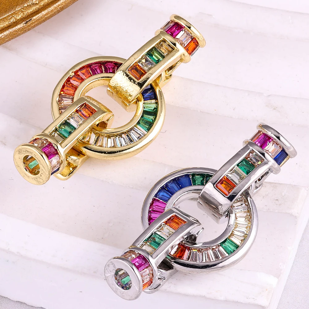 Juya18K الذهب والفضة مطلي موصل الزخرفية قفل السحابات السنانير المشابك DIY بها بنفسك الخرز كريستال اللؤلؤ صنع المجوهرات