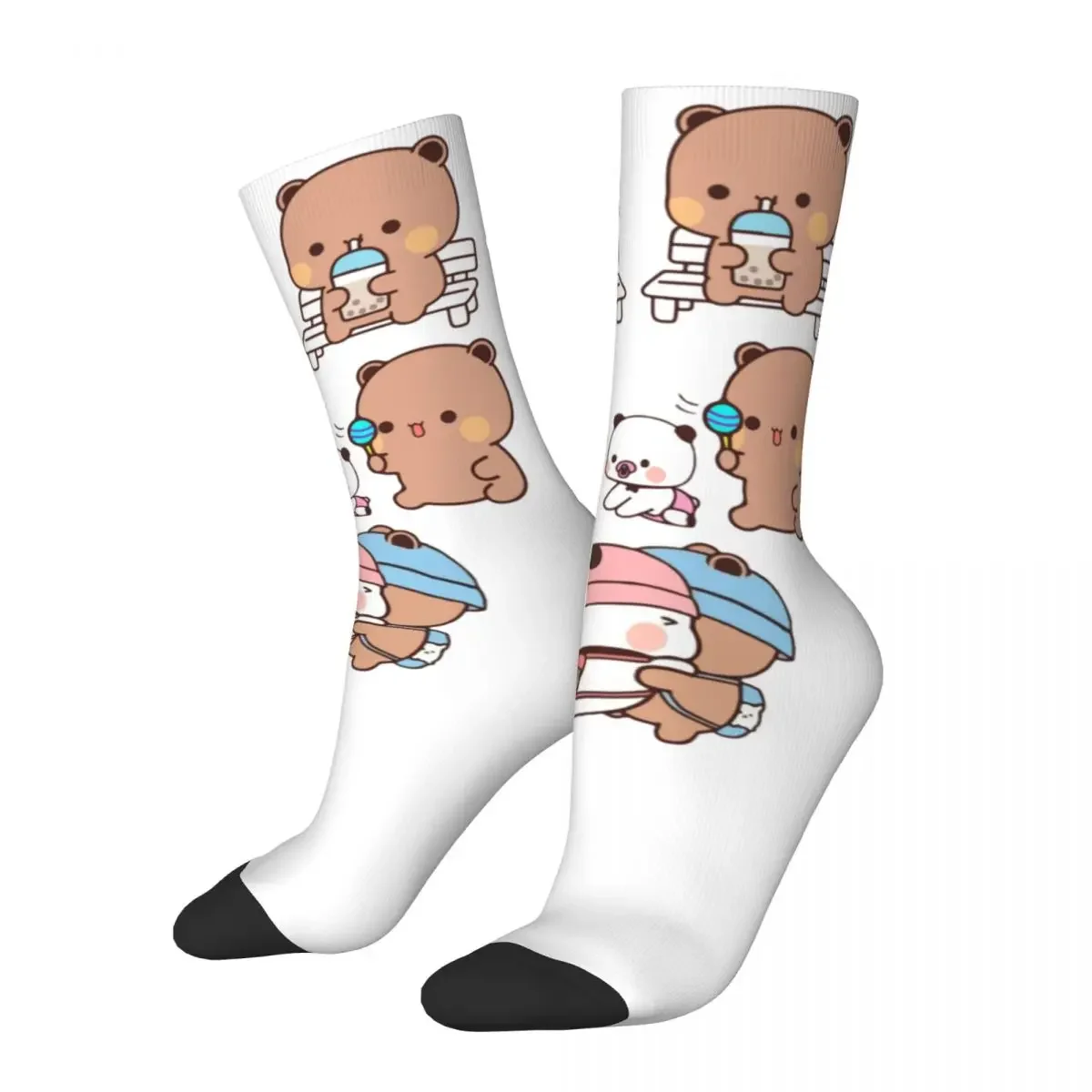 Bubu Dudu Kawaii Accessories Crew Socks Breathable Cute Bear and Panda Cartoon Graphic Middle Tube Socks Cute Wonderful Gifts