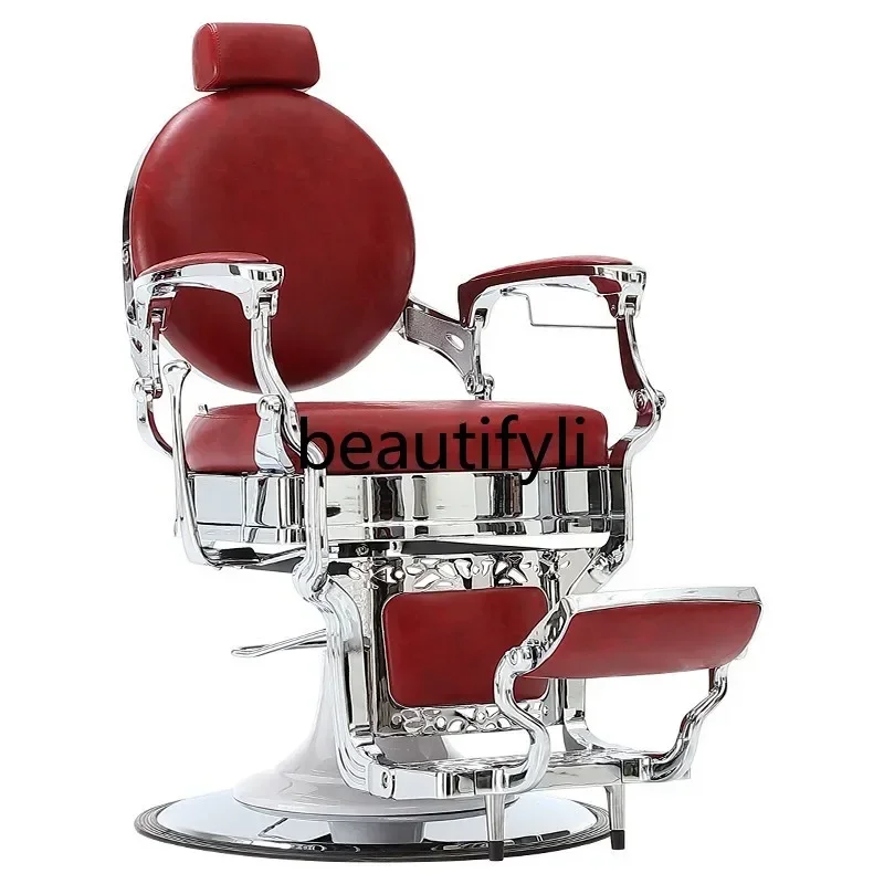 

Men's oil head can be reclined barber chair, hair salon special hair cutting retro chair