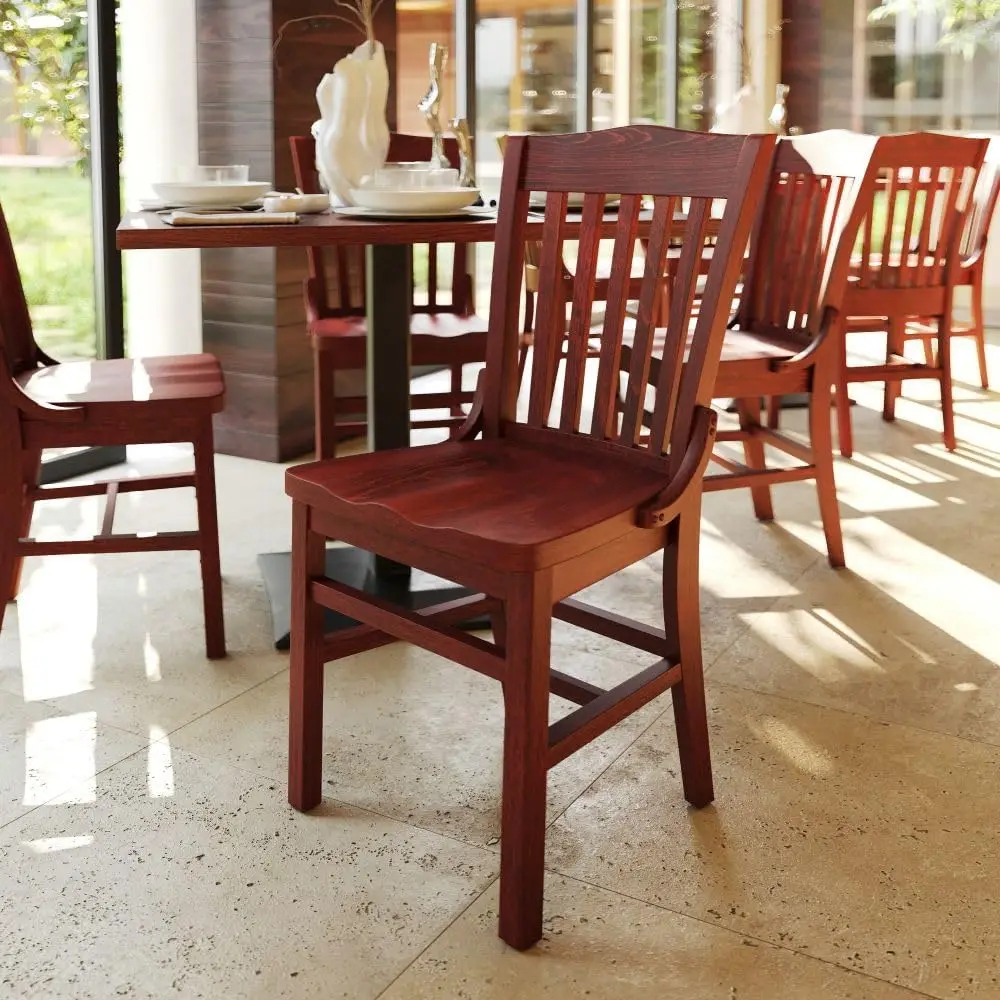 School House Back Wood Restaurant Chair, Classic Dining Chair for Restaurants/Kitchens,