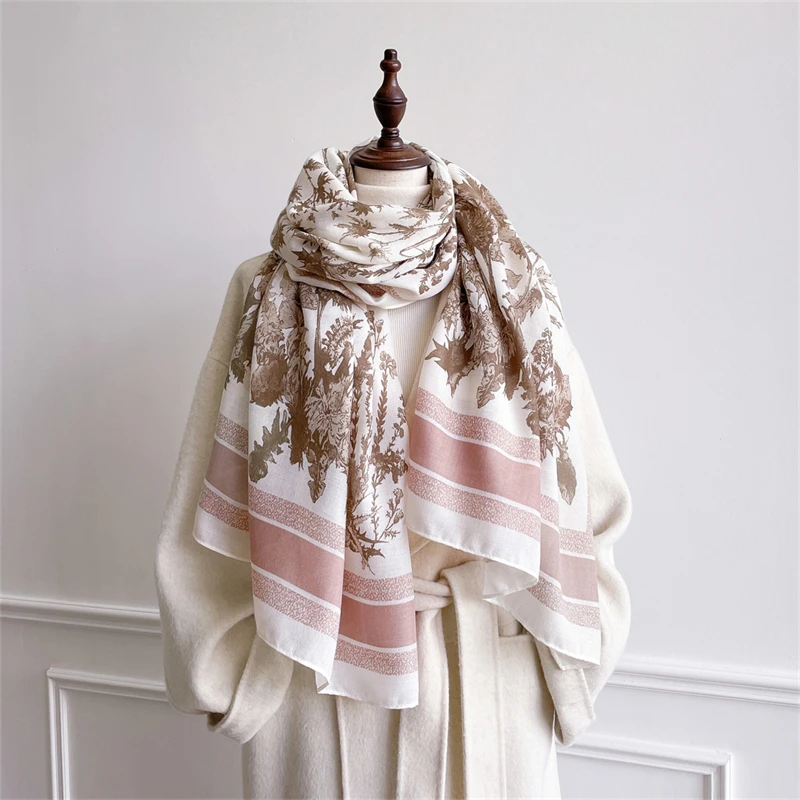 

2025 Cotton Linen Scarf for Women Spring Maple Leaf Pattern Warm Scarves Shawls Pashmina Hijabs Wraps Foulard Poncho Stoles