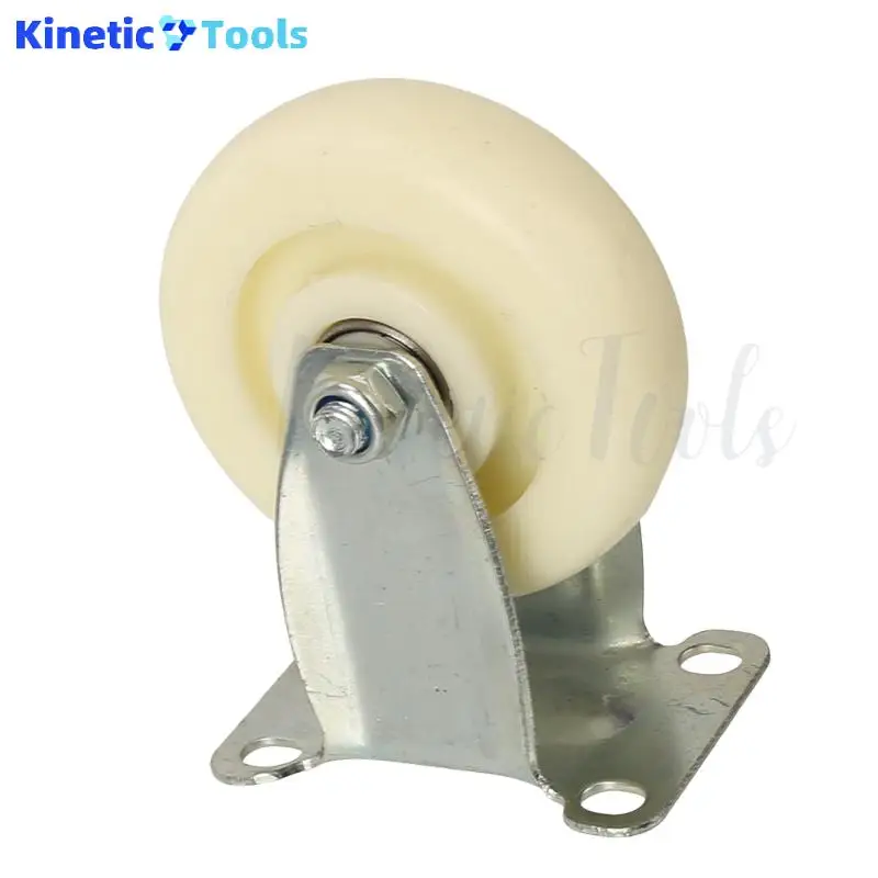 عجلات دوارة عالمية مع بكرات مزدوجة من النايلون PP الأبيض مناسبة لكراسي المكاتب ومركبات التخزين #2