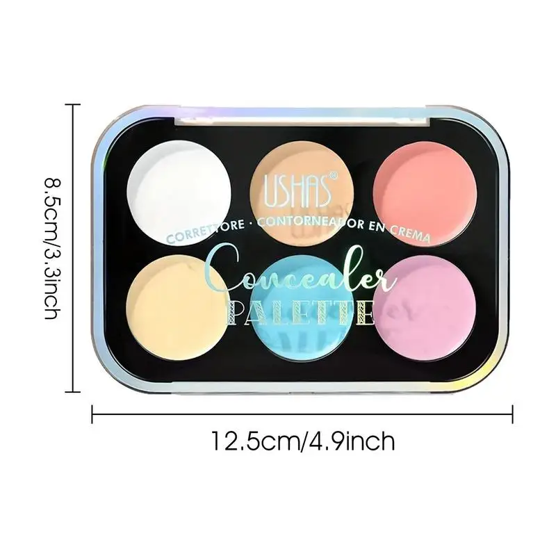 Palet Concealer Crème Palet Met 6 Kleuren Contour Palet Make-Up Levert Draagbare Kleur Corrigerende Matte Kit Voor Feesten