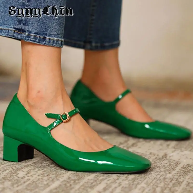 Autumn Women Pumps Lady Mary Jane Shallow Chunky Heel Buckle Straps Sandals Female Fashion Retro Casual Cozy Shoes Mujer Zapatos