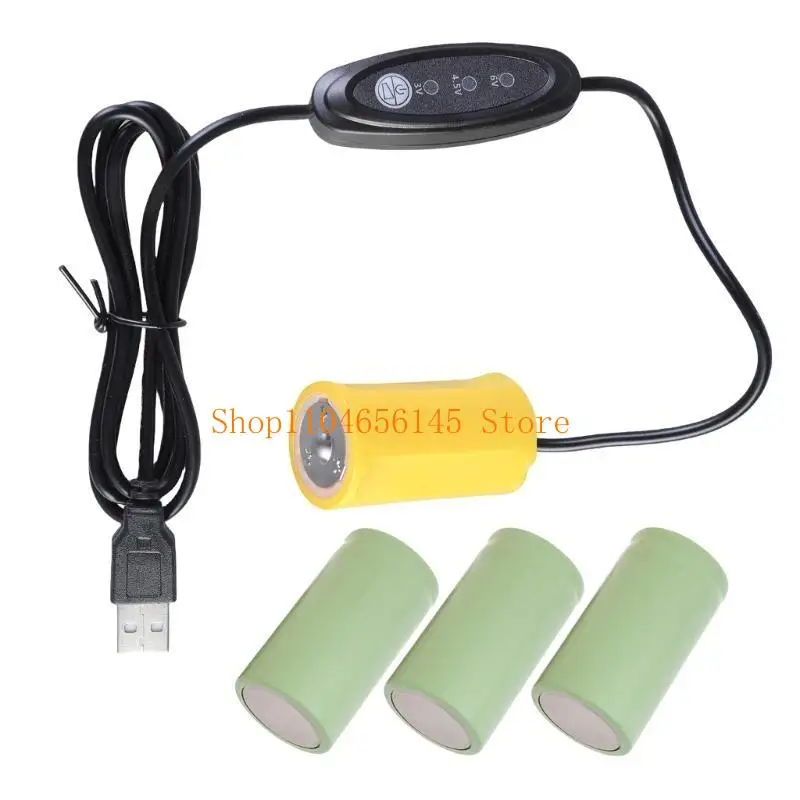 652F USB 5V 2A to 3V 4.5V 6V LR20 D Battery Eliminators USB Power Supply Converters Replace 2-4Pcs 1.5V LR20 D Batteries