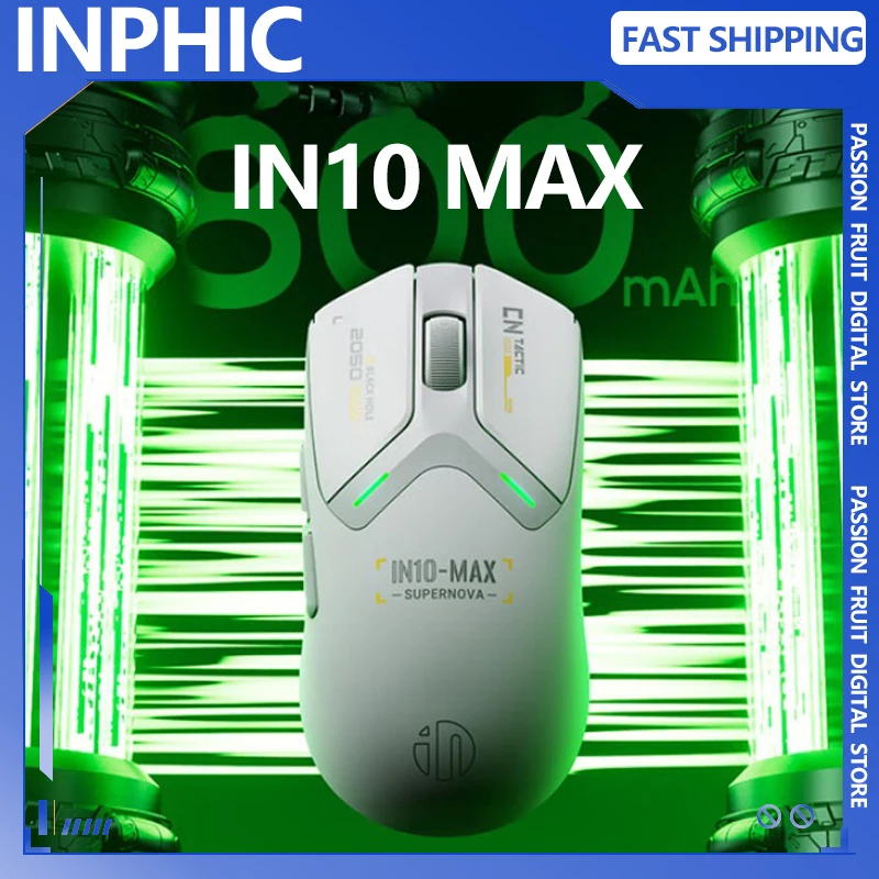 

NEW INPHIC IN10 MAX 3Mode Game Mouse DPI26000 Lightweight Mouse PAW3395 8K Receiver Wireless Mouse Support Office Desktop Laptop