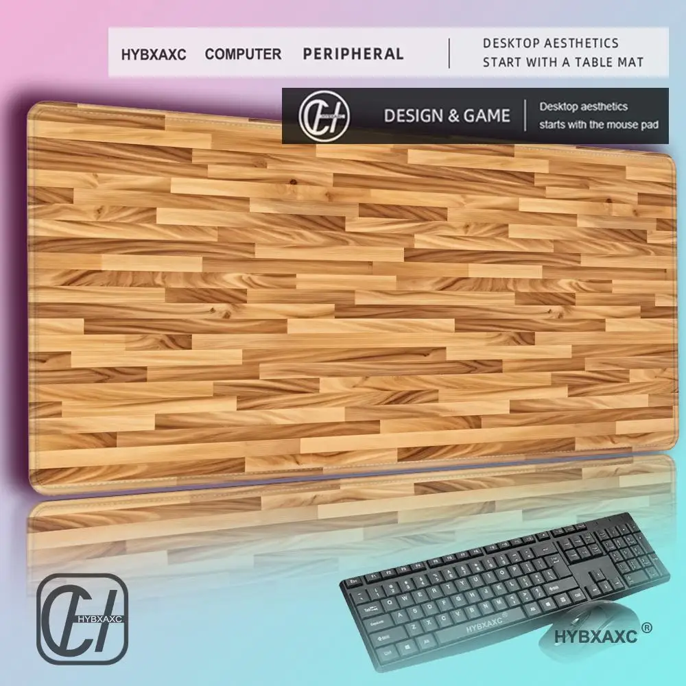

HYBXAXC Wood Grain Textures Mouse Pad Gamer Large Computer Desk Mat HD Xxl Mousepad Extended Mousemat Carpet Laptop Mini