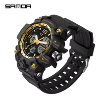 SANDA 6030 Man Waterproof Wristwatch for Men Clock shock relogios masculino Top Brand Sports Men's Watches Military Quartz Watch