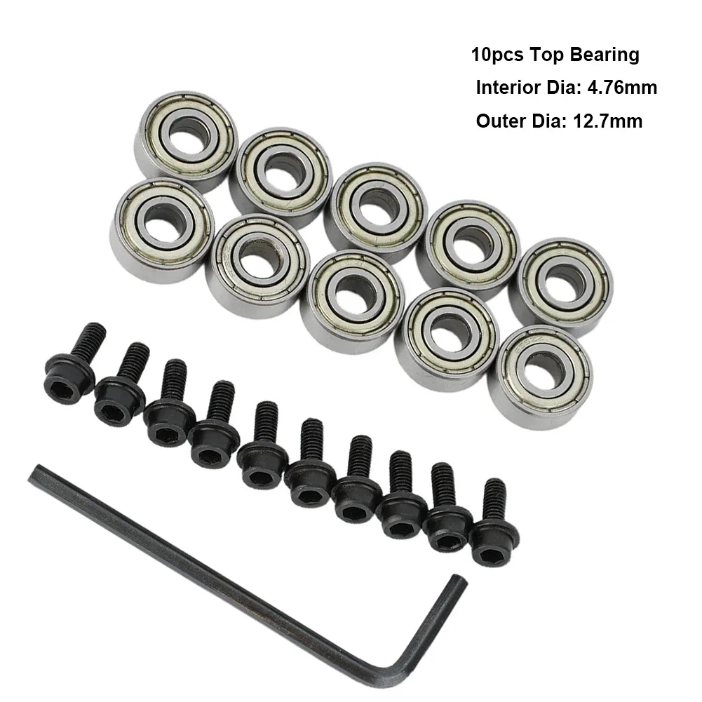 Hex Key Wrench Router Bit Bearing Wood Accessories 11pcs/Set 12.7mm Router Bit Ball Bearings Guide Replacement