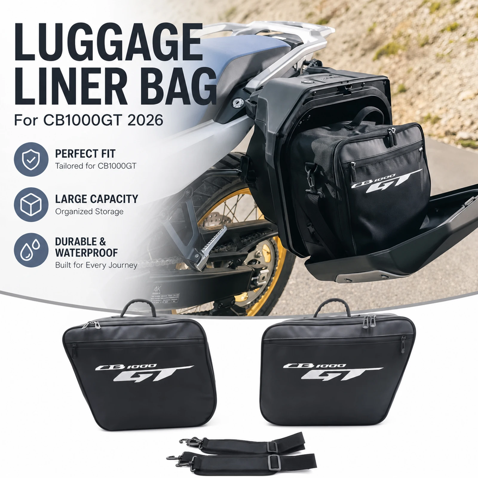 Suitable for Honda CB1000GT 2026 model motorcycle side box inner bag, side box tool inner lining bag, luggage saddle seat bag