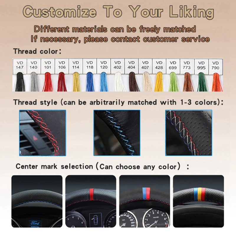 Custom Microfiber Leather DIY Car Steering Wheel Braid Cover 100% Fit For Suzuki Swift Alto Tianyu Auto Interior Accessories